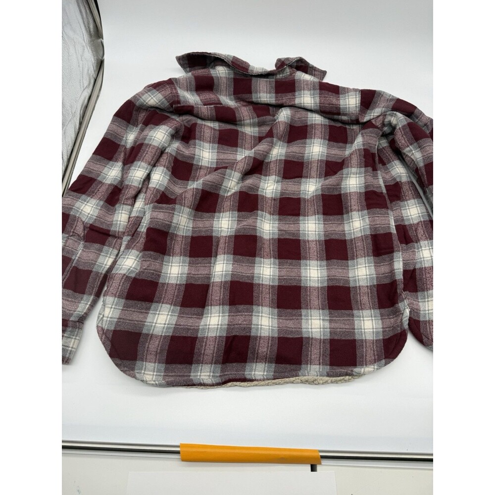 G.H. Bass & CO Sherpa Lined Flannel Jacket Size XS Red/Burgandy Plaid Women's - Picture 6 of 11